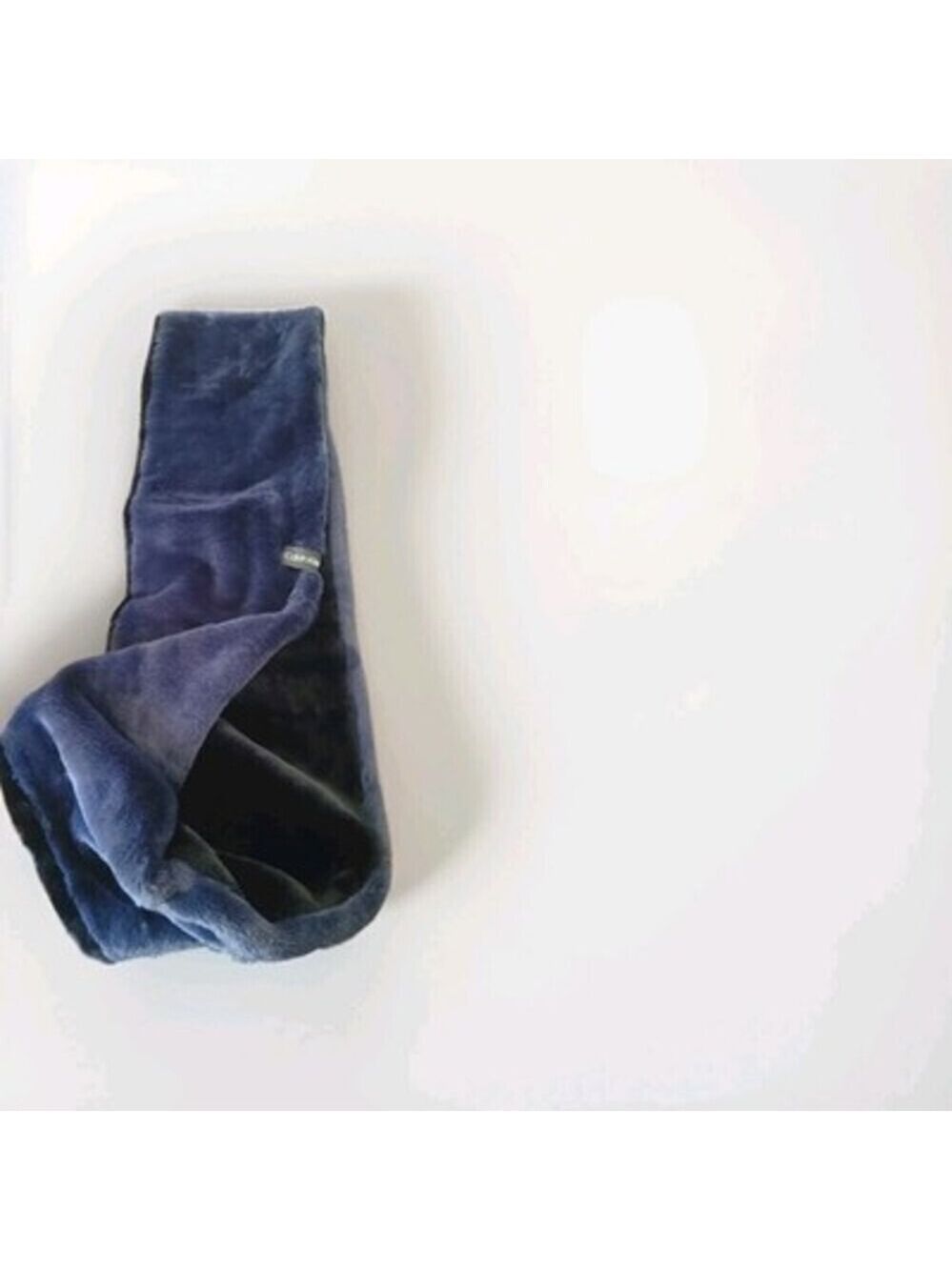 Calvin Klein Faux Fur Infinity Loop Scarf  Womens Blue Black  Soft Warm Winter